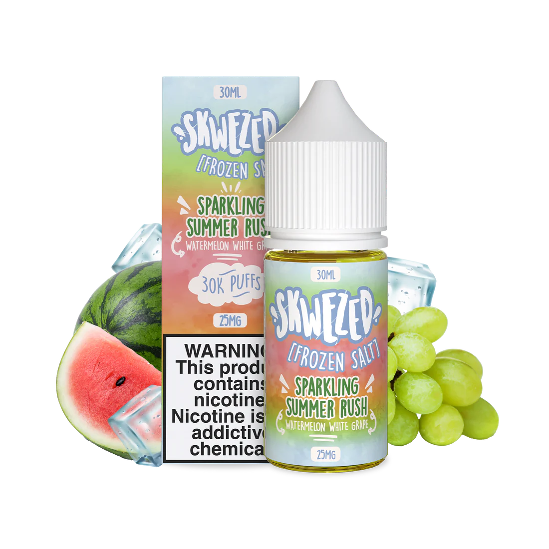 SKWEZED SALT – WATERMELON WHITE GRAPE ICE (FORMERLY “FROZEN SPARKLING SUMMER RUSH”)