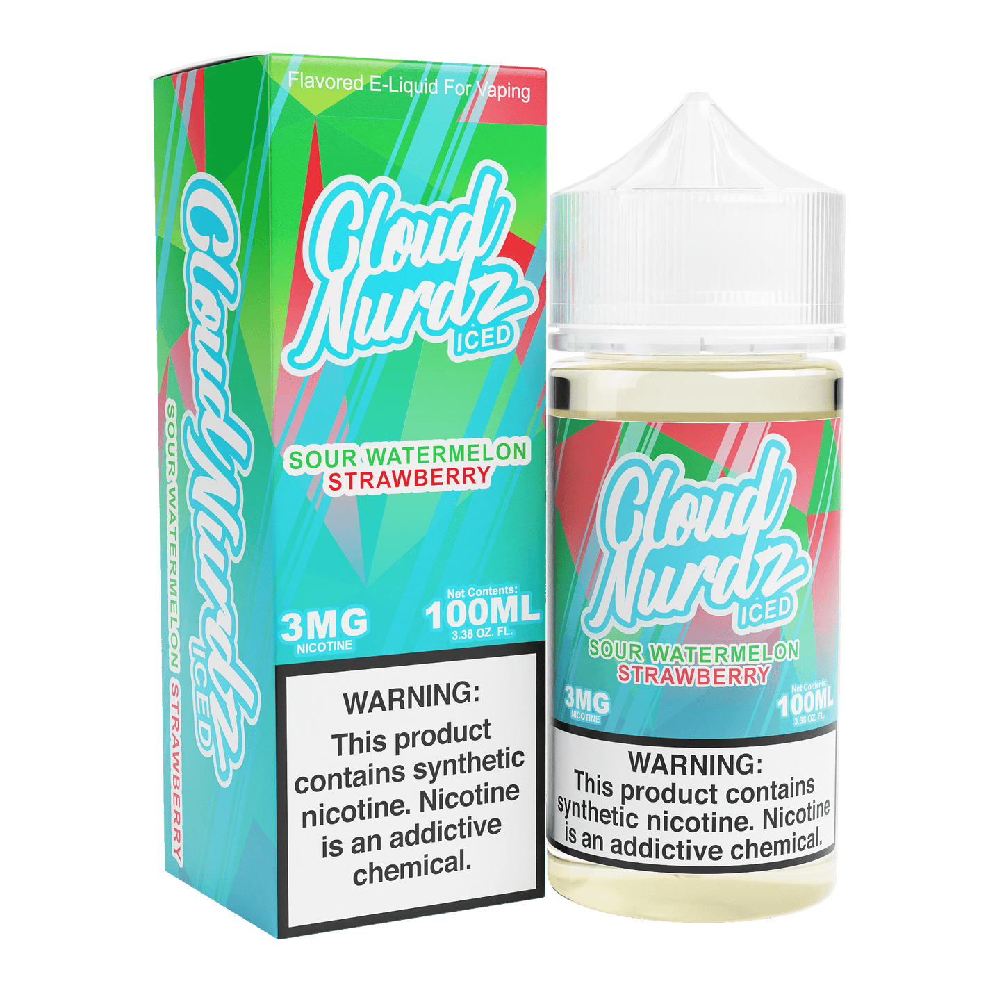 CLOUD NURDZ 100ML – SOUR WATERMELON STRAWBERRY ICED