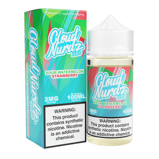 CLOUD NURDZ 100ML – SOUR WATERMELON STRAWBERRY ICED