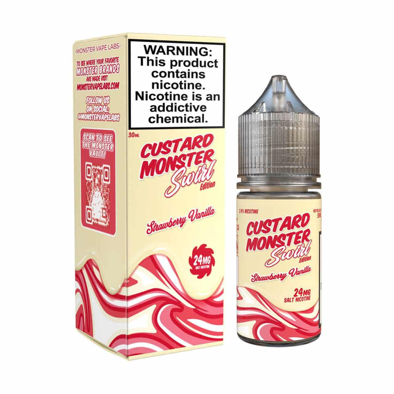 CUSTARD MONSTER SWIRL EDITION SALT – STRAWBERRY VANILLA