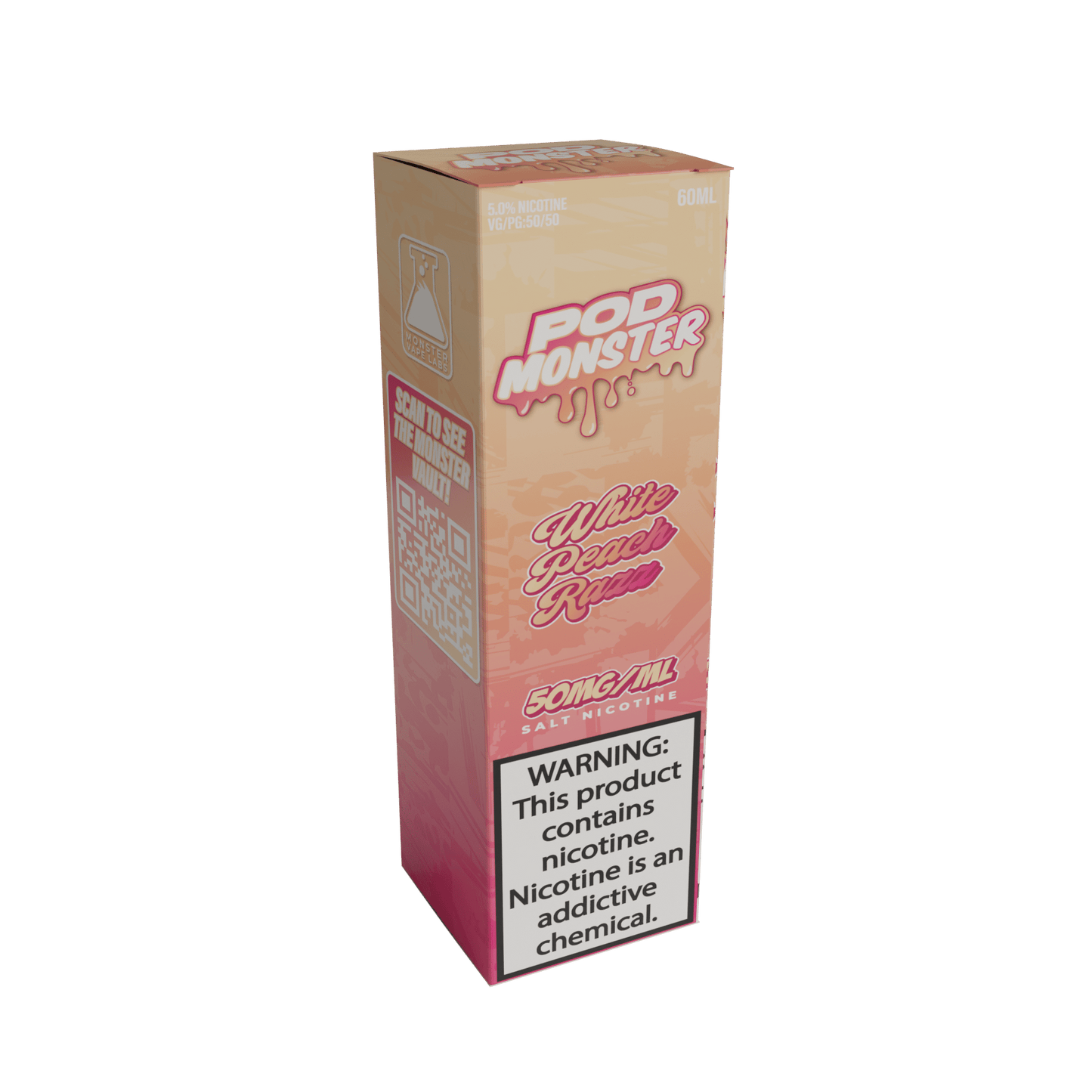 POD MONSTER SALT 60ML – WHITE PEACH RAZZ
