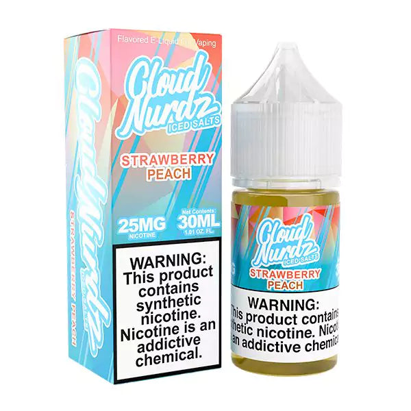 CLOUD NURDZ SALTS STRAWBERRY PEACH ICED